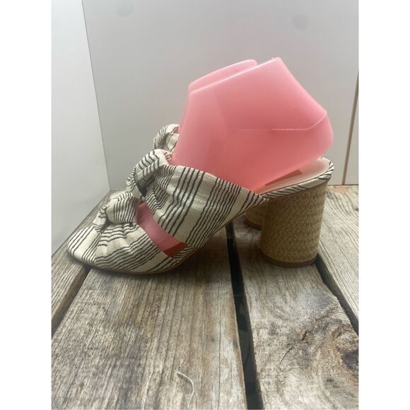 Dolce Vita Striped Knot Sandals Women’s Size 8 Block Heel Slip On Summer Shoes - Picture 5 of 8